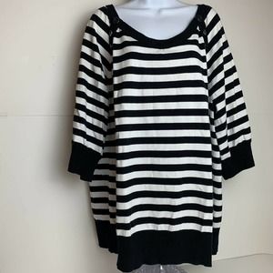 Lane Bryant 3/4 Sleeve tunic top striped